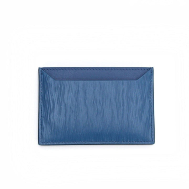 Prada Vitello Move Cobalt Blue Leather Small Card Case Wallet