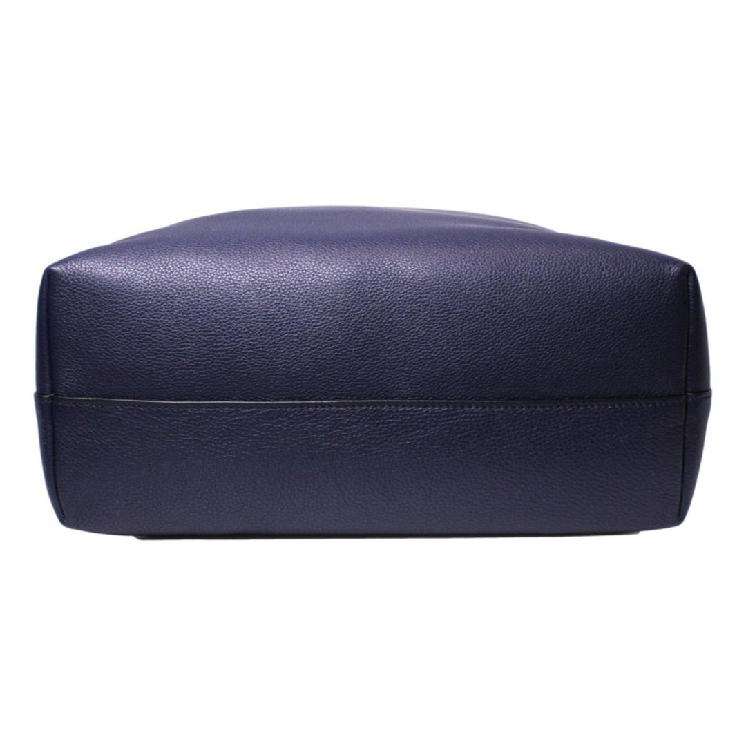 Prada Navy Blue Vitello Phenix Leather Shopping Tote