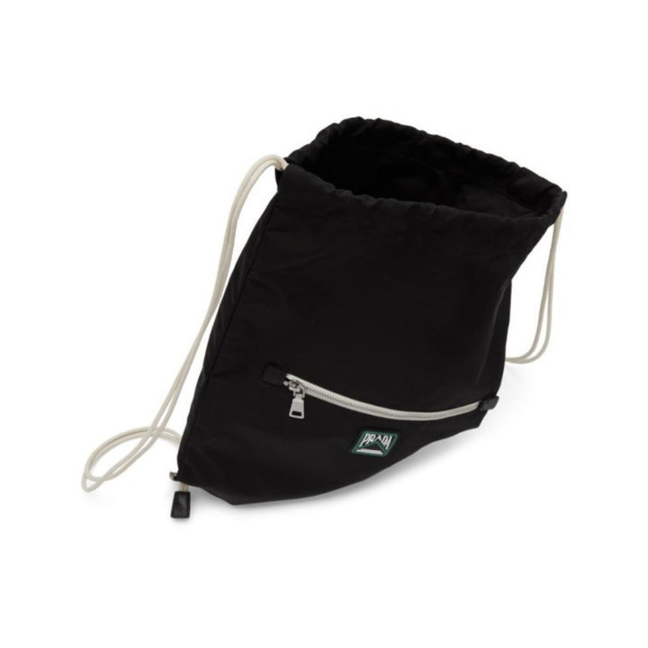Prada Logo Zaino Black Tessuto Nylon Drawstring Sling Backpack
