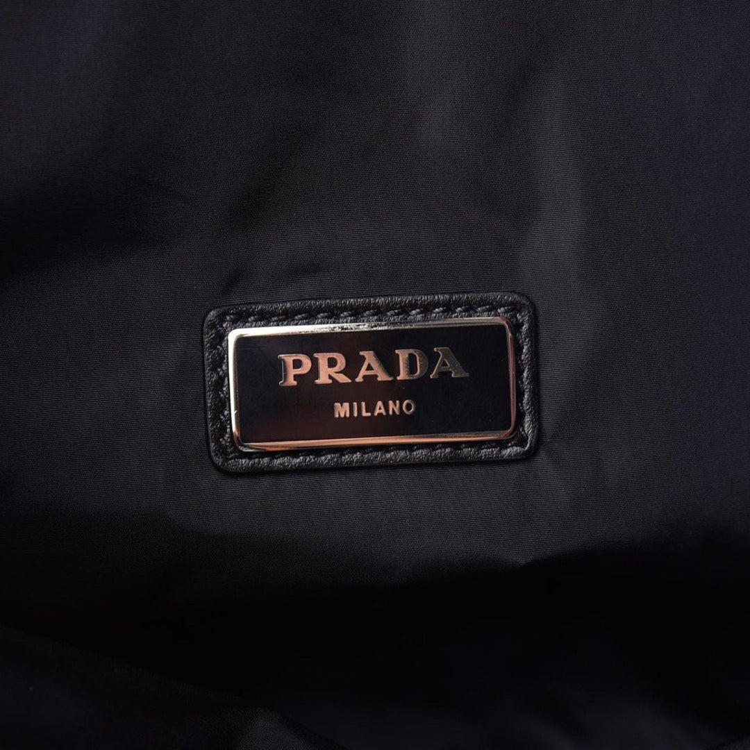 Prada Logo Zaino Black Tessuto Nylon Drawstring Sling Backpack