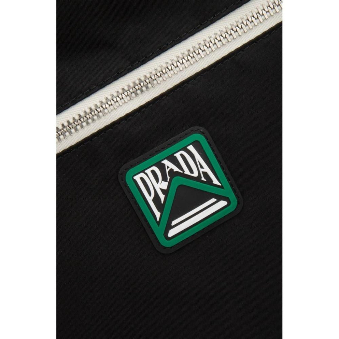 Prada Logo Zaino Black Tessuto Nylon Drawstring Sling Backpack