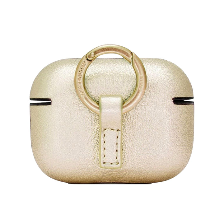 Saint Laurent Metallic Gold Leather Airpods Pro Case