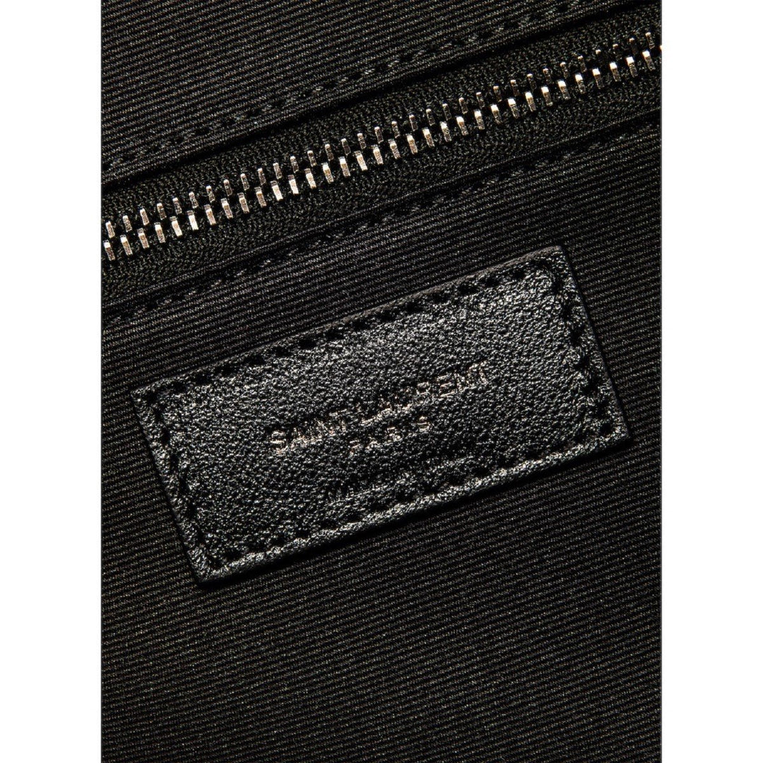 Saint Laurent Miles Logo Black Calf Leather Duffel Bowling Bag