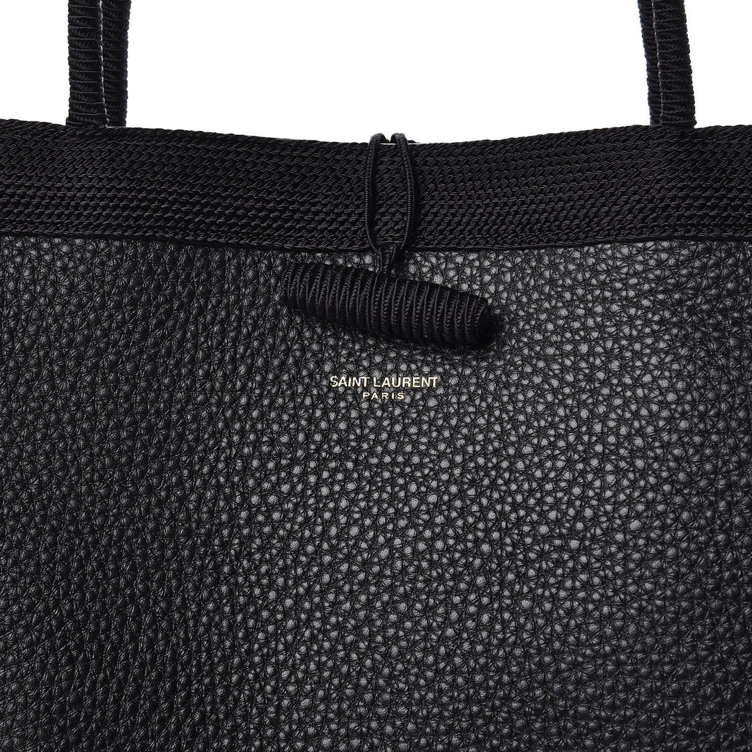 Saint Laurent Patti Black Grained Calfskin Leather Tote