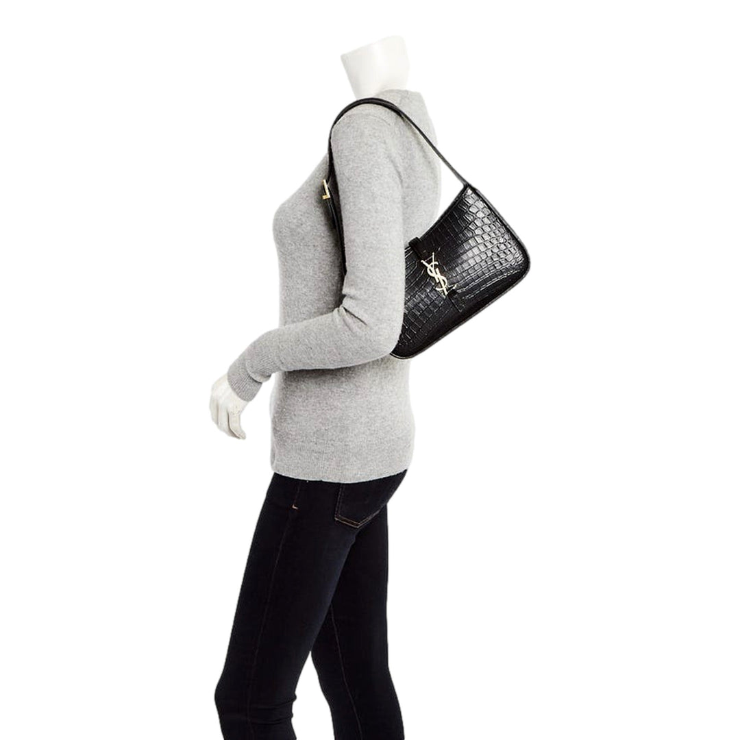 Saint Laurent YSL Sac Hobo Cocco Print Black Bag