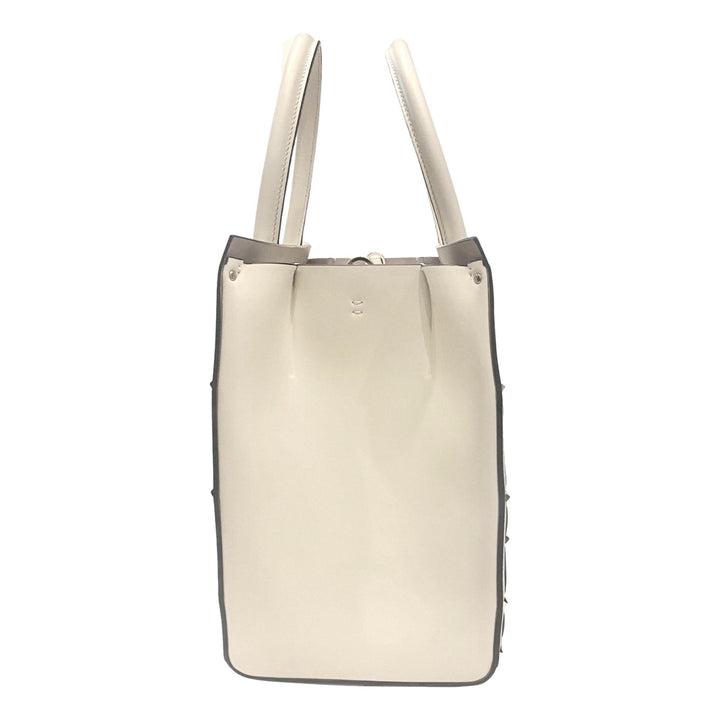 Valentino Garavani Beehive Lattice Ivory Studded Leather Crossbody Tote