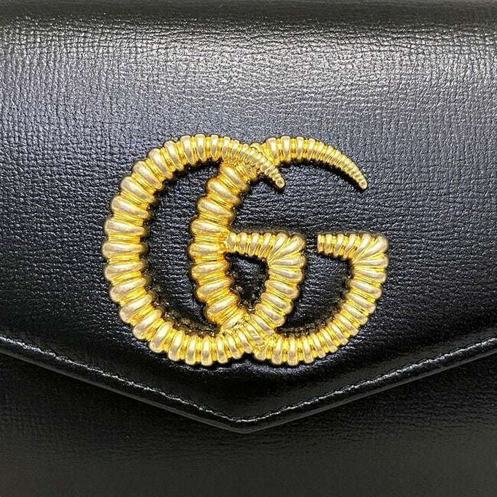 Gucci GG Black Leather Broadway Clutch